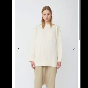 Lauren Manoogian Mariner Organic Cotton Pullover in Ecru Cream Small